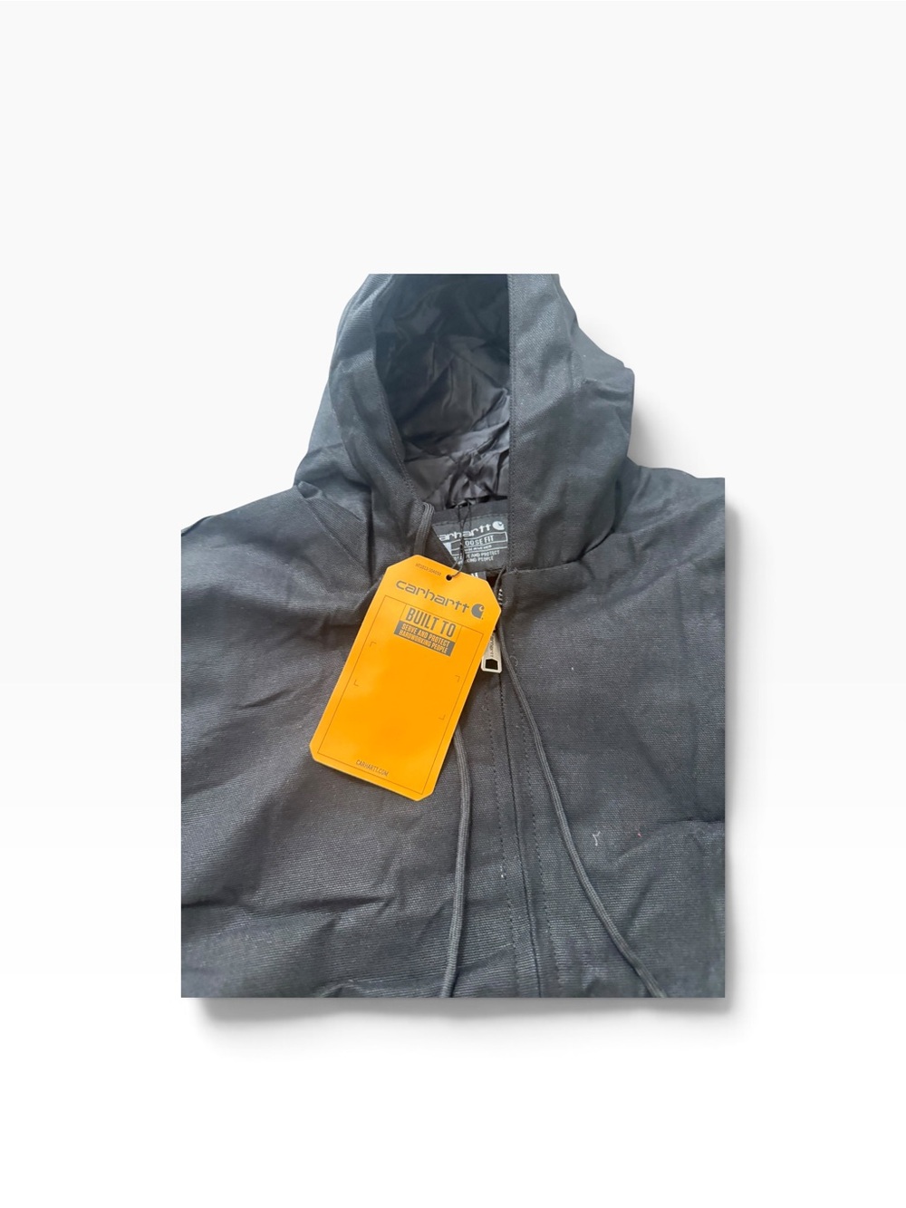 NWT Carhartt Black Hooded Zip Front Loose Fit Jacket - Picture 2 of 6